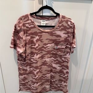 PINK Victoria's Secret Mauve & Light Pink Camo Pocket Tee